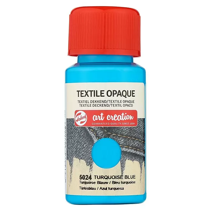 Talens Art Creation Pintura textil Opaque - Azul turquesa, 50 ml - Vista frontal