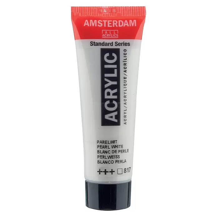 Talens Amsterdam Pintura acrílica Standard - Blanco perla, 20 ml, Tubo - Vista frontal