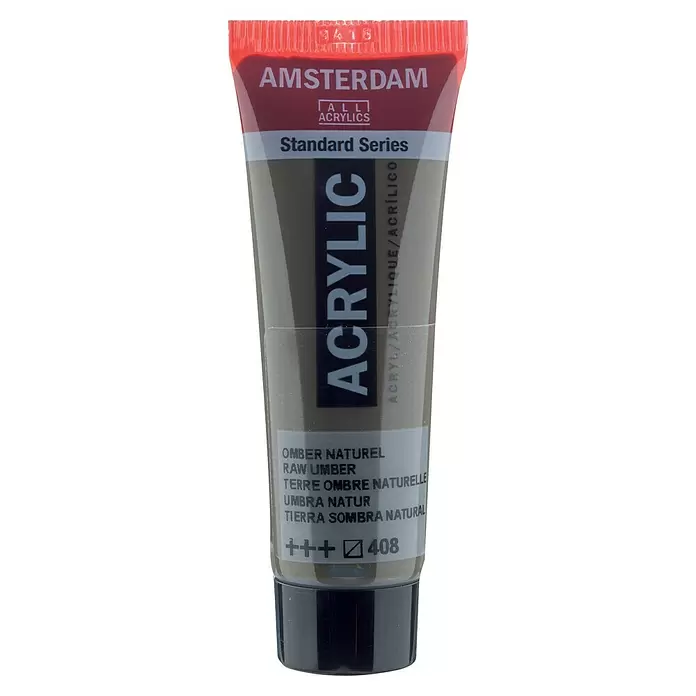 Talens Amsterdam Pintura acrílica Standard - Sombra natural, 20 ml, Tubo - Vista frontal