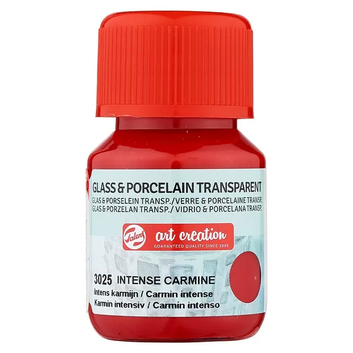 Talens Art Creation Pintura para efectos decorativos Vidrio & Porcelano - Carmín intenso, 30 ml - Vista frontal