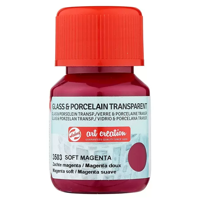 Talens Art Creation Pintura para efectos decorativos Vidrio & Porcelano - Magenta suave, 30 ml - Vista frontal