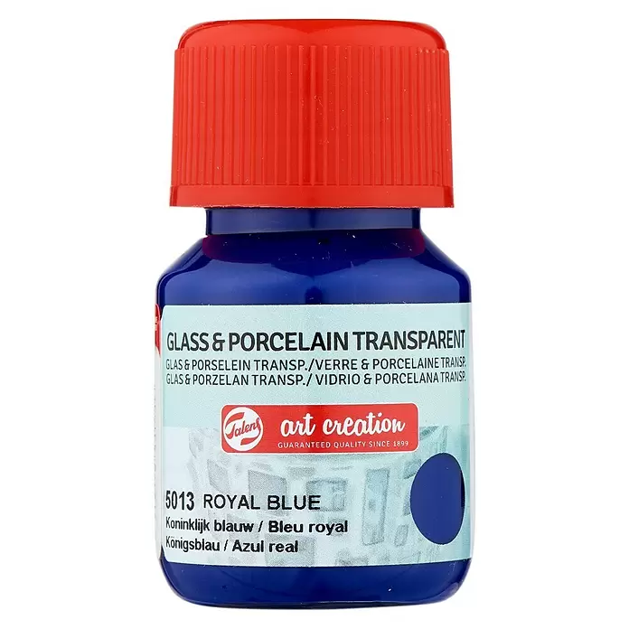 Talens Art Creation Pintura para efectos decorativos Vidrio & Porcelano - Azul real, 30 ml - Vista frontal