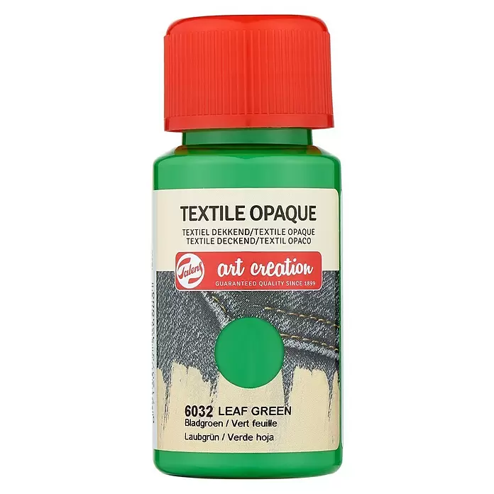 Talens Art Creation Pintura textil Opaque - Verde hoja, 50 ml - Vista frontal