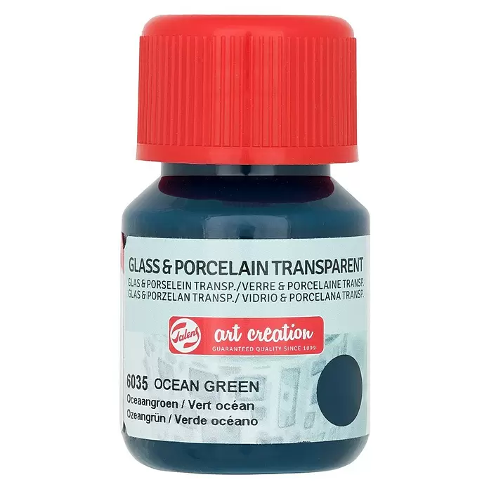 Talens Art Creation Pintura para efectos decorativos Vidrio & Porcelano - Verde océano, 30 ml - Vista frontal