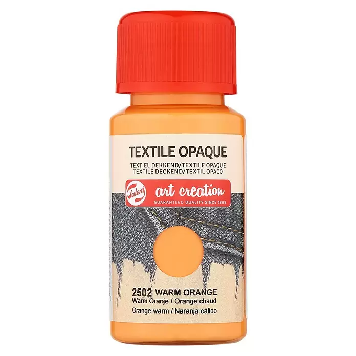 Talens Art Creation Pintura textil Opaque - Naranja cálido, 50 ml - Vista frontal