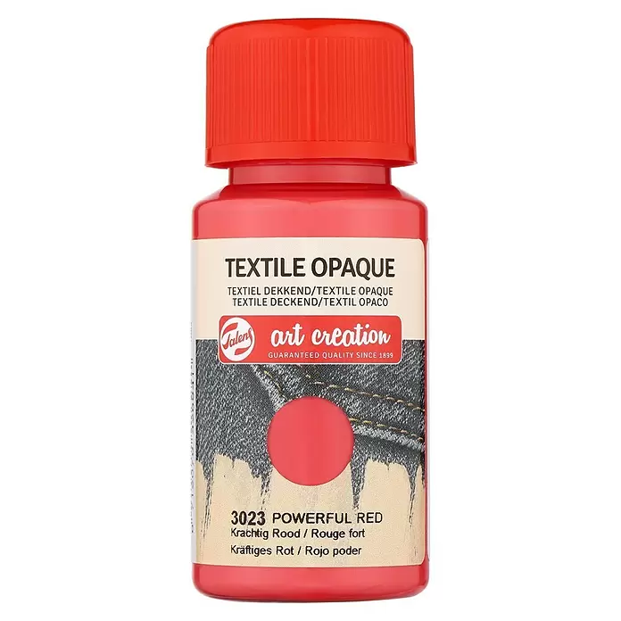 Talens Art Creation Pintura textil Opaque - Rojo poder, 50 ml - Vista frontal