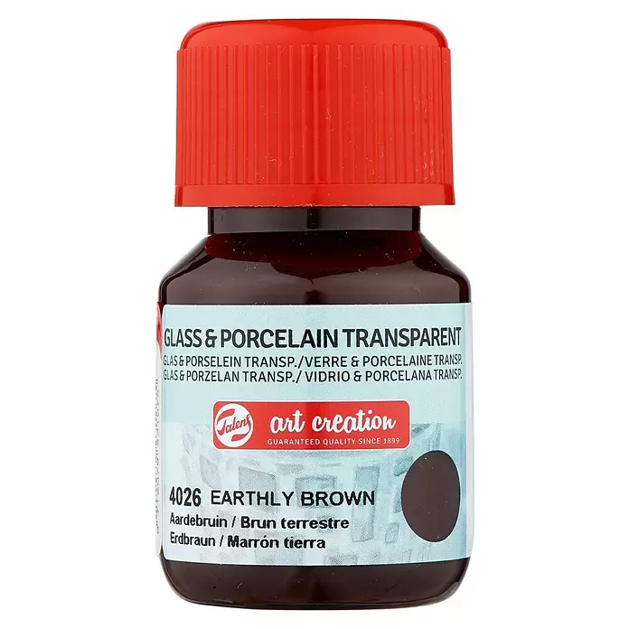 Talens Art Creation Pintura para efectos decorativos Vidrio & Porcelano - Marrón tierra, 30 ml - Vista frontal