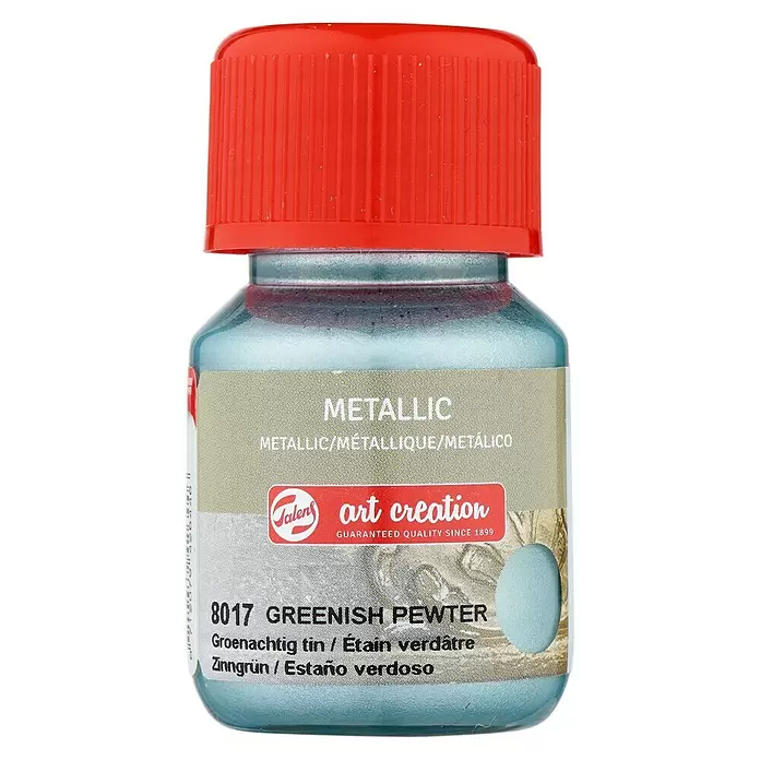 Talens Art Creation Pintura de efecto metálico Metallic - Estaño verdoso, 30 ml - Vista frontal
