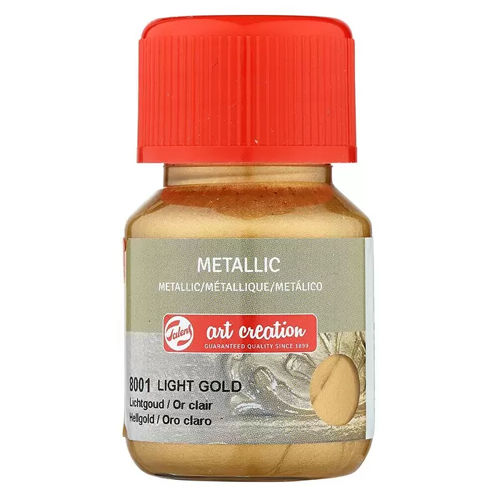 Talens Art Creation Pintura de efecto metálico Metallic - Oro claro, 30 ml - Vista frontal