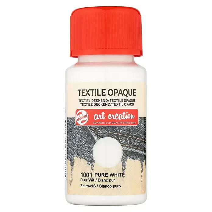 Talens Art Creation Pintura textil Opaque - Blanco puro, 50 ml - Vista frontal