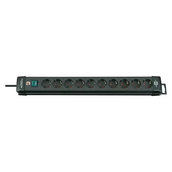 Brennenstuhl Premium-Line Stekkerdoos - Zwart, Kabellengte: 3 m, 3.500 W - Top-down weergave