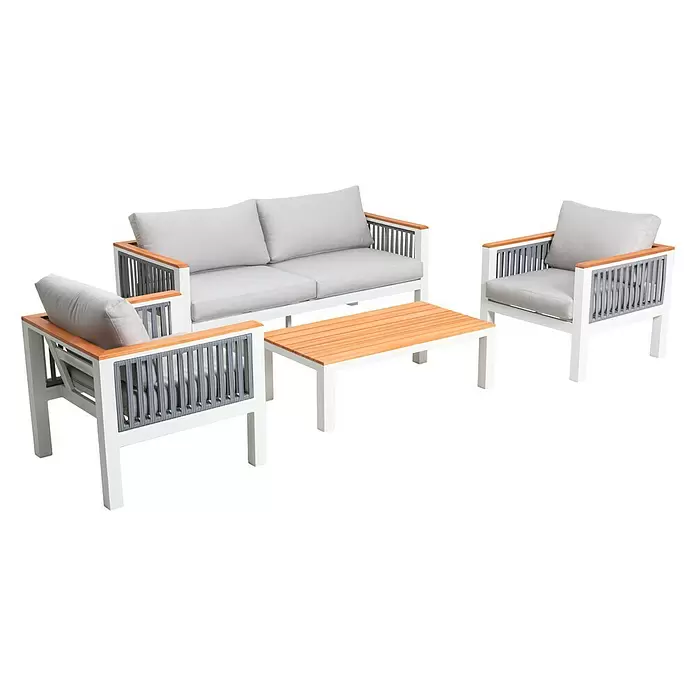 Conjunto de muebles Samay - 4 piezas, Gris/Blanco - Vista angular