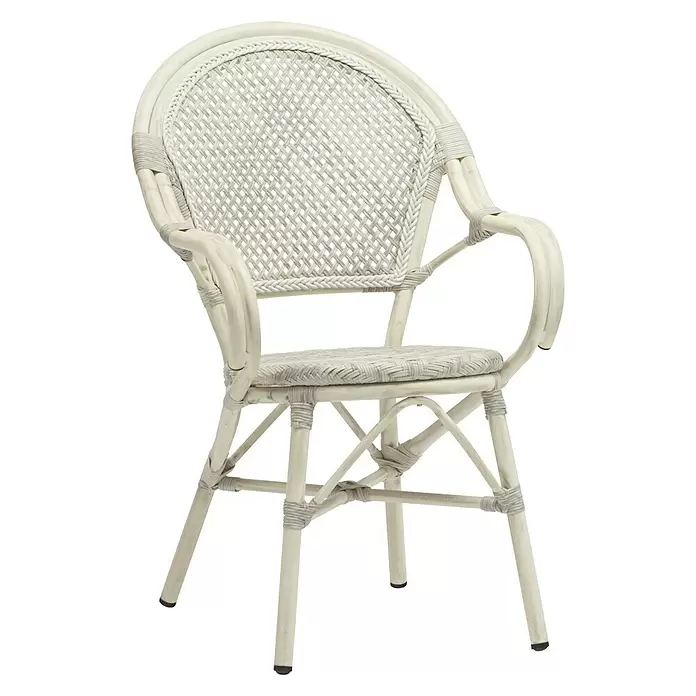 Silla de jardín Antonella - An x Pr x Al: 57 x 65 x 92 cm, Blanco - Vista angular