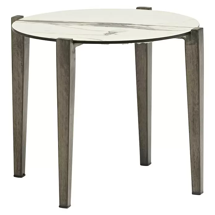 Mesa auxiliar de jardín Josefina - Ø x Al: 55 x 45 cm, Bicolor gris - Vista frontal