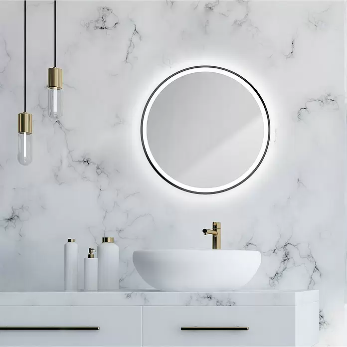 DSK LED-Lichtspiegel Desire - Durchmesser: 55 cm, Schwarz - Stimmungsaufnahme