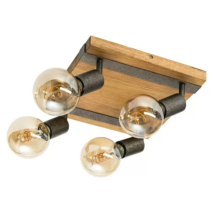 Tween Light Deckenstrahler Rom - 100 W, L x B x H: 28 x 28 x 9 cm, Braun/Schwarz - Ansicht von unten