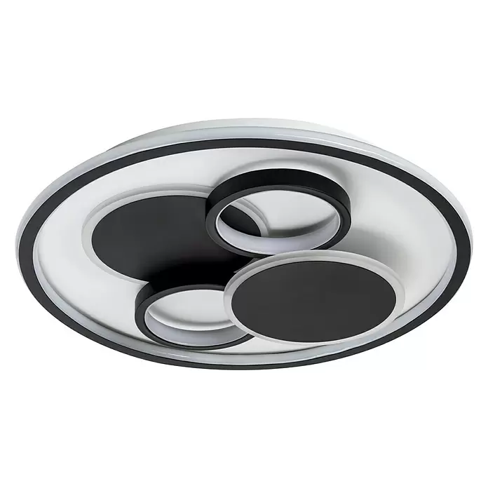 LED-Deckenleuchte Alvara - 43 W, Ø x H: 50 x 7 cm, Schwarz/Weiß, Warmweiß - Ansicht von unten