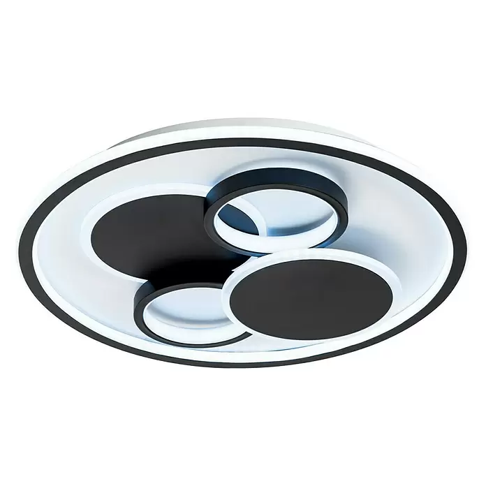 LED-Deckenleuchte Alvara - 43 W, Ø x H: 50 x 7 cm, Schwarz/Weiß, Warmweiß - Ansicht von unten