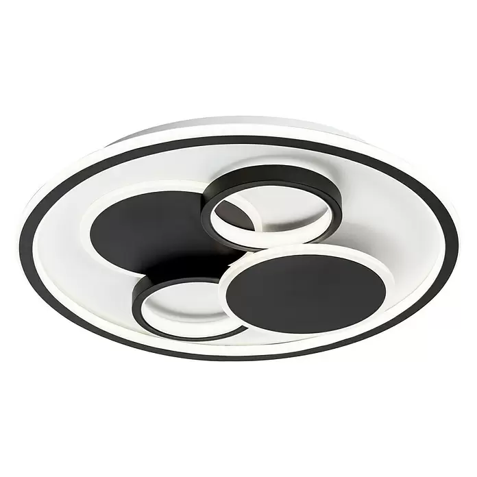 LED-Deckenleuchte Alvara - 43 W, Ø x H: 50 x 7 cm, Schwarz/Weiß, Warmweiß - Ansicht von unten