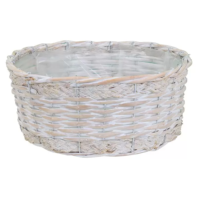 A.H.G. Okrugla tegla za cvijeće - Vanjska dimenzija (ø x V): 20 x 9 cm, prirodni materijali - Pogled sprijeda