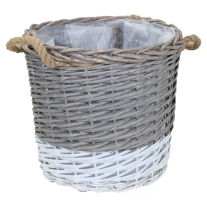A.H.G. Ukrasna košara za biljke - Vanjska dimenzija (ø x V): 32 x 36 cm, prirodni materijali - Pogled sprijeda