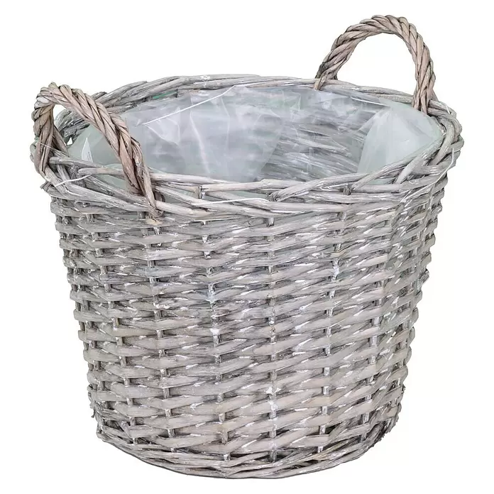 A.H.G. Ukrasna košara za biljke - Vanjska dimenzija (ø x V): 22 x 29 cm, prirodni materijali - Dijagonalni pogled