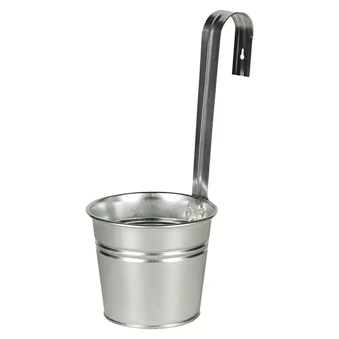 Tegla za cvijeće za balkonsku ogradu - Ø x V: 11 x 29 cm, Metal - Dijagonalni pogled