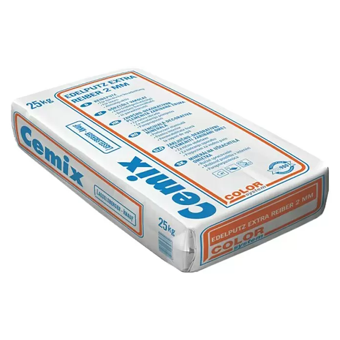 Cemix Završna dekorativna žbuka Edelputz extra Reiber 2 mm - 25 kg, Bijele boje - Dijagonalni pogled