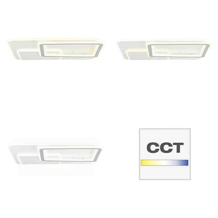 Brilliant LED-Deckenleuchte Savare - 48 W, L x B x H: 50 x 50 x 6 cm, Weiß - Ansicht von unten