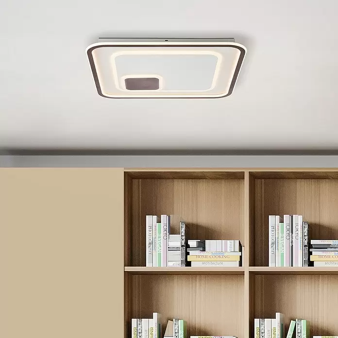 Brilliant LED-Wand- & Deckenleuchte Argulon - 55 W, L x B x H: 6 x 50 x 50 cm, Weiß, Warmweiß - Stimmungsaufnahme