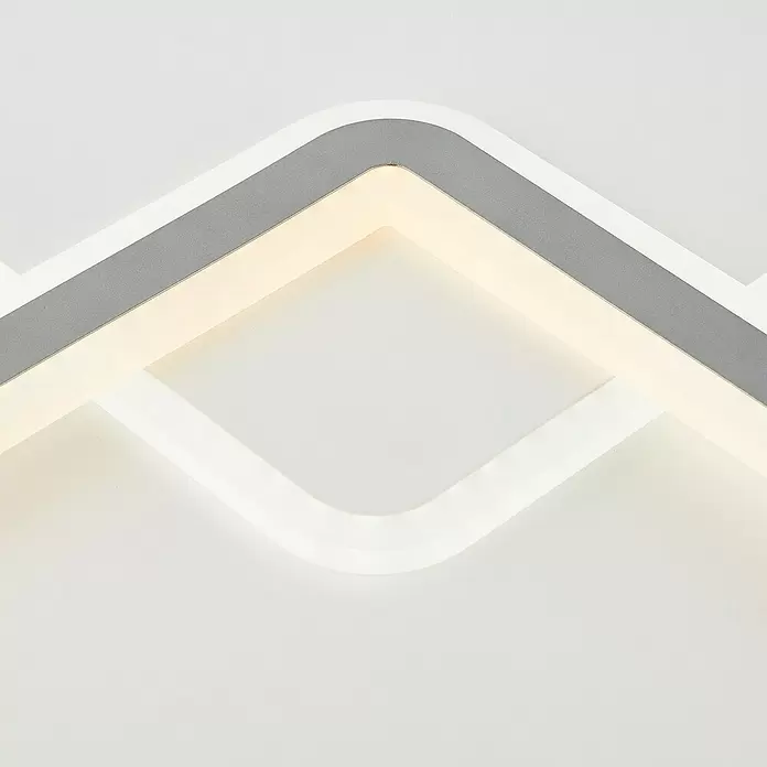 Brilliant Plafón LED para pared y techo Savare - 46 W, L x An x Al: 50 x 50 x 6 cm, Blanco, Blanco cálido - Primer plano
