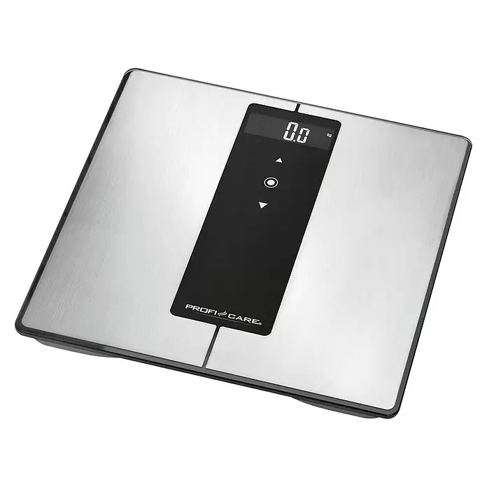ProfiCare Personenwaage PC-PW 3008 BT - Edelstahl, Belastbarkeit: 180 kg - Diagonale Ansicht