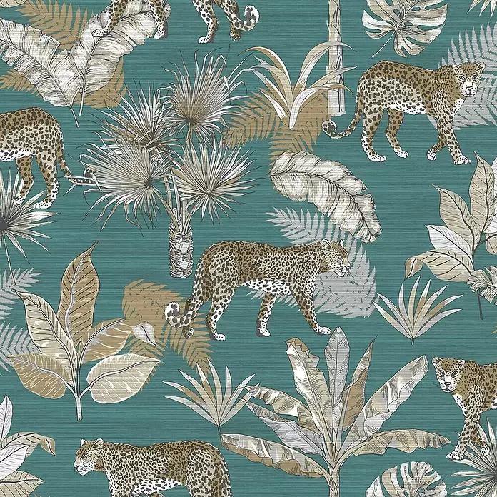 Dutch Wallcoverings Vliesbehang - Blauw Beige, Diermotief, 10 m x 53 cm - Close-up