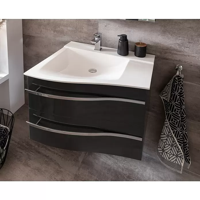 Camargue Lineo Einbauwaschbecken - 71 x 56,5 cm, Mineralguss, Weiß, Links - Stimmungsaufnahme
