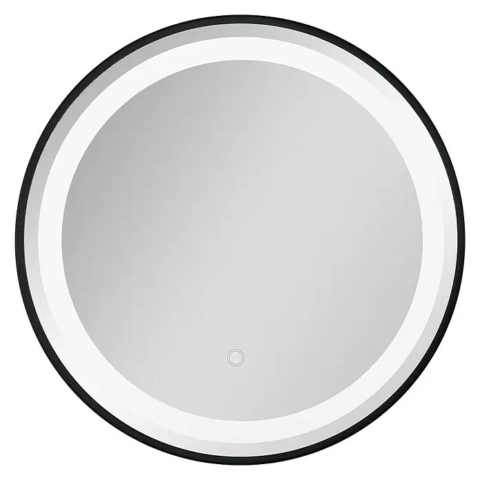 LED-Lichtspiegel rund - Durchmesser: 60 cm, Schwarz - Vorderansicht