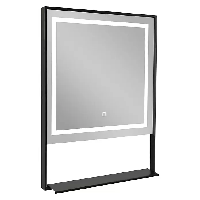 LED-Lichtspiegel SOHO - 60 x 80 cm, Schwarz - Diagonale Ansicht