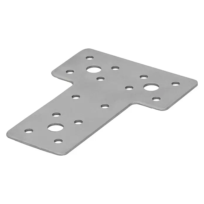 Suki Escuadra plana en T - 80 x 70 mm, Plateado, Acero - Vista angular