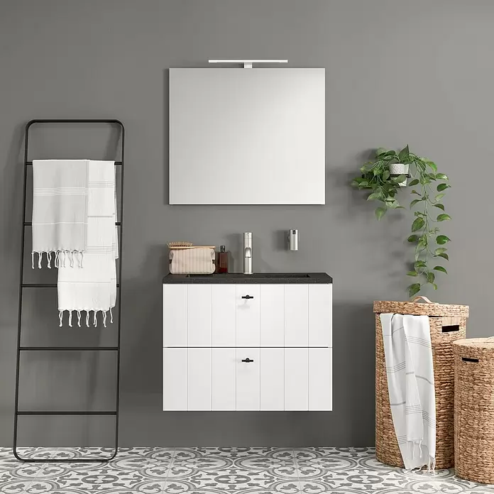 Tiger Wastafelonderkast Maryport - l x b x h: 45 x 59,7 x 60 cm, Mat Wit - Sfeeropname