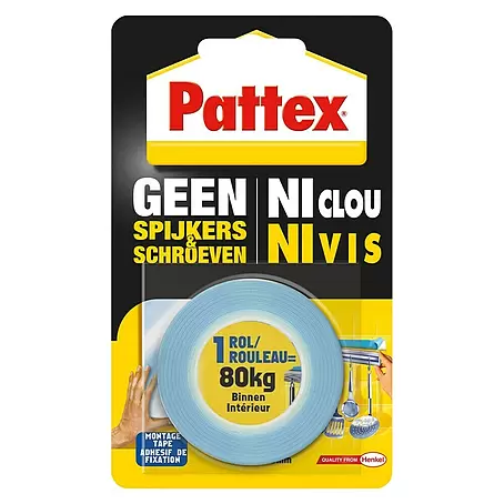 Pattex Geen spijkers & schroeven Dubbelzijdig tape