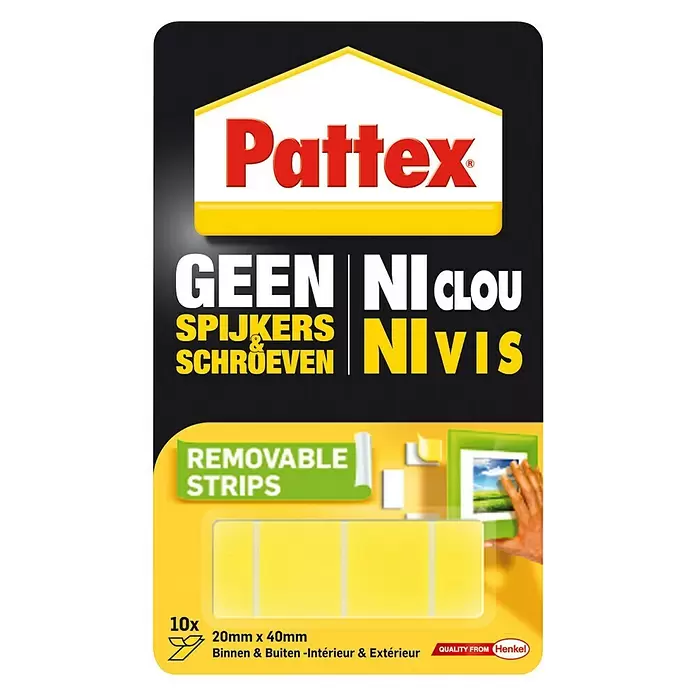 Pattex Geen spijkers & schroeven Dubbelzijdig tape Verwijderbaar -  - Vooraanzicht