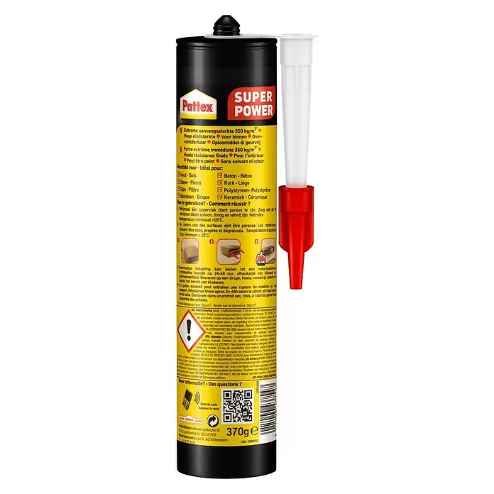 Pattex Montagelijm Super Power - 370 g - Achteraanzicht