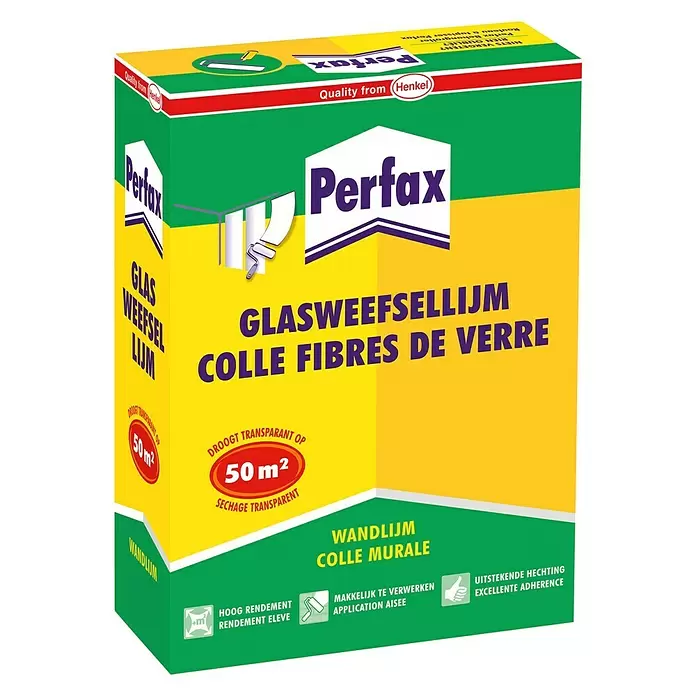 Perfax Glasweefsellijm - Vouwdoos, 1 kg - Diagonaal zicht