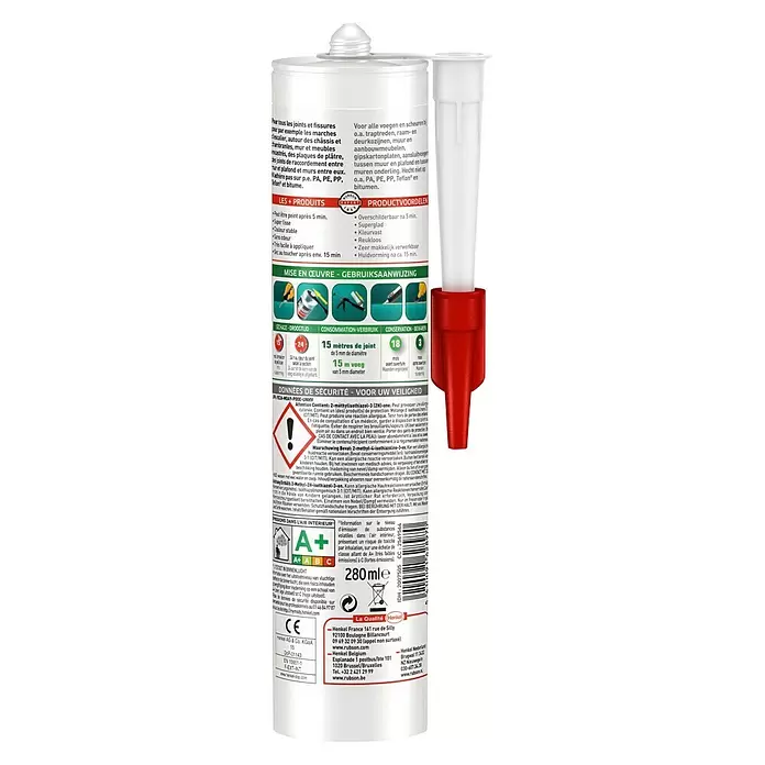 Rubson Acryl afdichtkit 5min - 0,3 l - Achteraanzicht