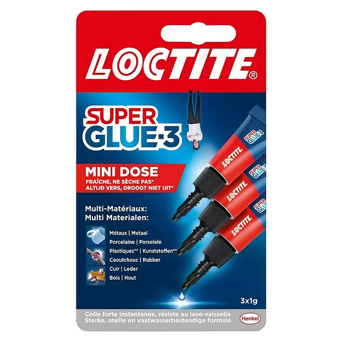 Loctite Super Glue-3 Secondelijm Mini Dose Trio - 3 x 1 g - Vooraanzicht