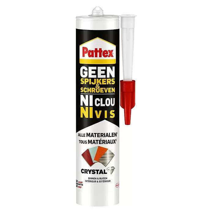 Pattex Geen spijkers & schroeven Montagelijm Crystal - 290 ml - Vooraanzicht