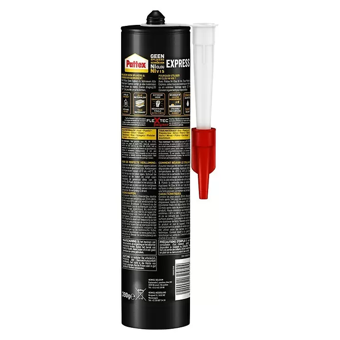 Pattex Geen spijkers & schroeven Montagelijm Express - 390 g - Achteraanzicht