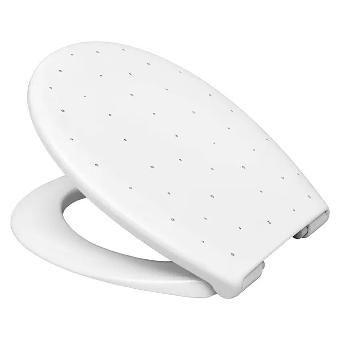 WC-Sitz Crystal - Mit Absenkautomatik, Duroplast, Weiß - Diagonale Ansicht