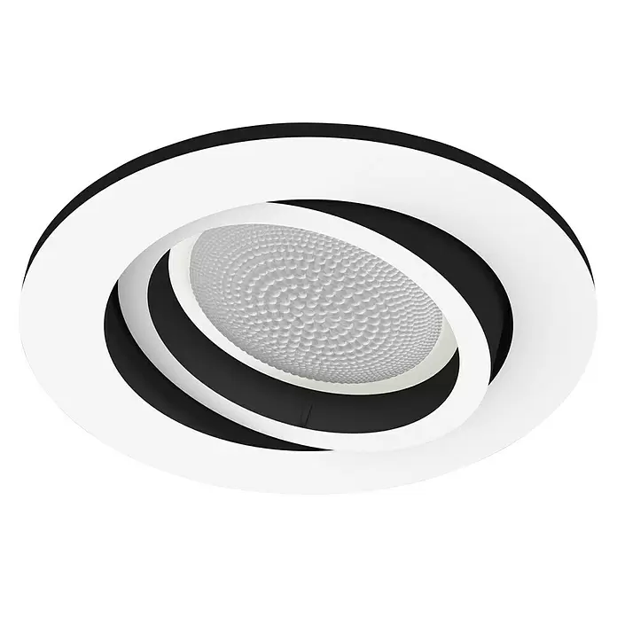 Philips Hue LED-Einbauspot Centura White & Color Ambiance - 5,7 W, RGBW, Durchmesser: 9 cm, Weiß - Diagonale Ansicht