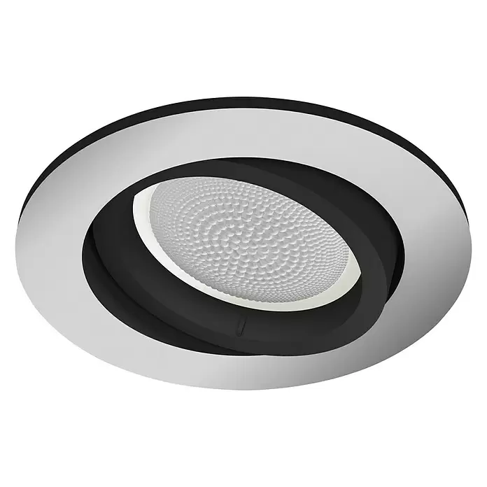 Philips Hue LED-Einbauspot Centura White & Color Ambiance - 5,7 W, RGBW, Durchmesser: 9 cm, Aluminium - Diagonale Ansicht