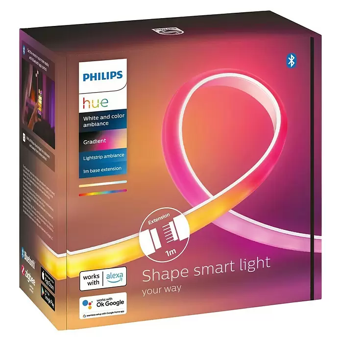 Philips Hue LED-Band Gradient Erweiterung - Länge: 1 m, RGBW, 12,3 W - Diagonale Ansicht